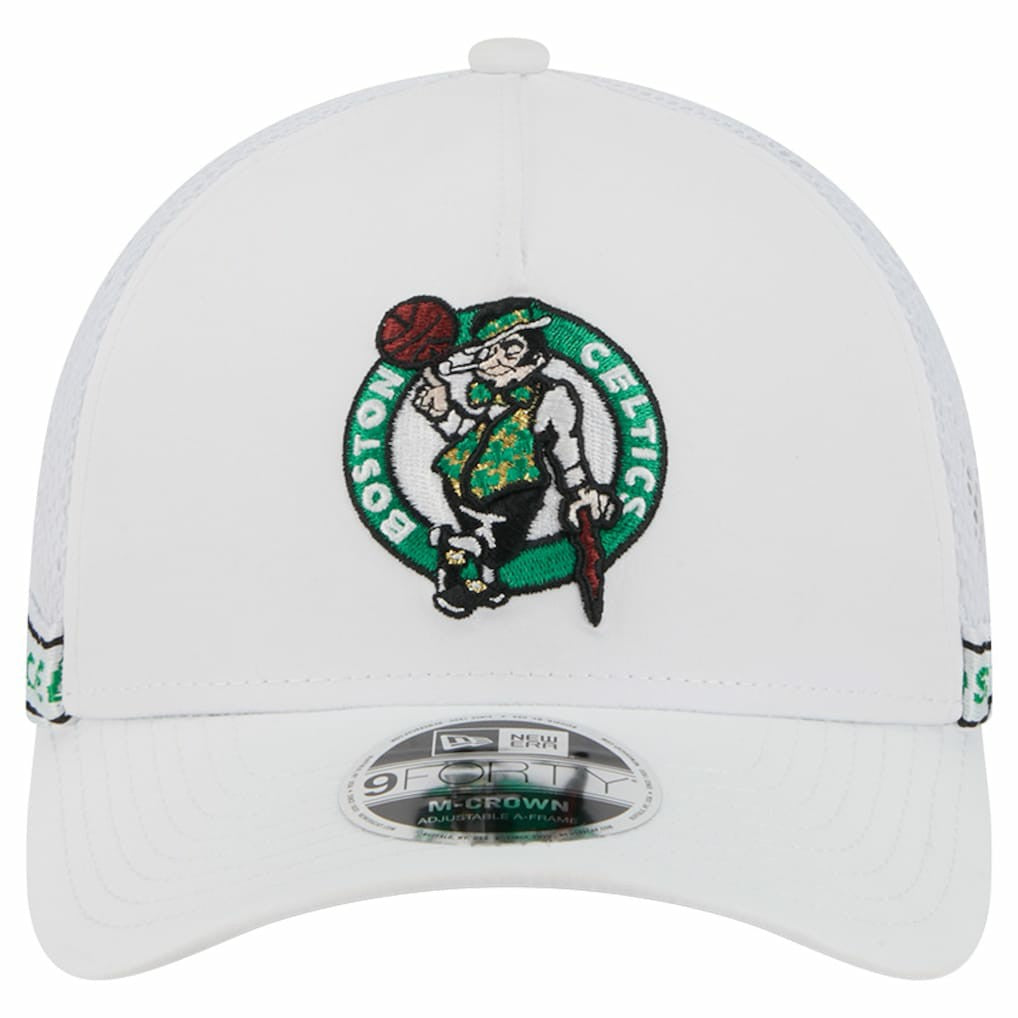 Boston Celtics Featherweight Team Tape 9FORTY M-Crown A-Frame Adjustable Hat White | New Era Lifestyle