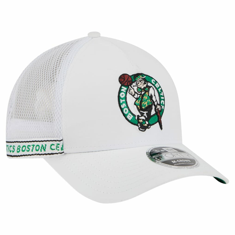 Boston Celtics Featherweight Team Tape 9FORTY M-Crown A-Frame Adjustable Hat White | New Era Lifestyle