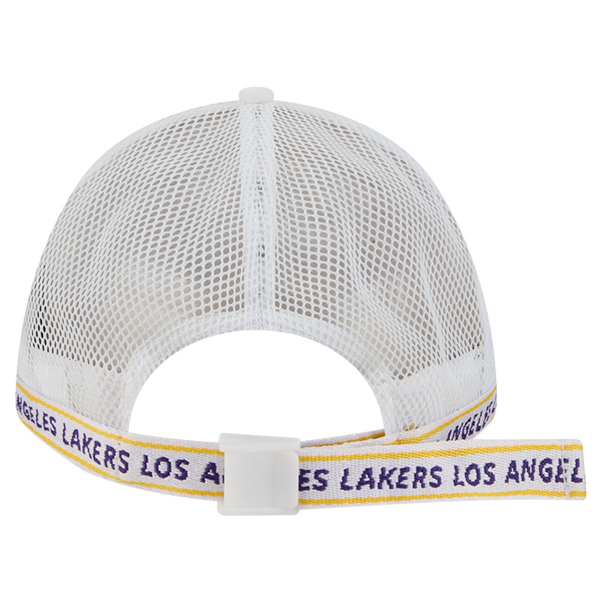 Los Angeles Lakers Featherweight Team Tape 9FORTY M-Crown A-Frame Adjustable Hat White | New Era
