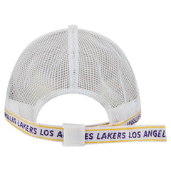 Los Angeles Lakers Featherweight Team Tape 9FORTY M-Crown A-Frame Adjustable Hat White | New Era