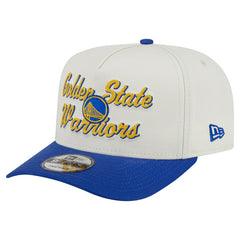 Golden State Warriors Chainstitch 9FIFTY A-Frame Snapback Hat for sale Cream/Royal | New Era Near Me