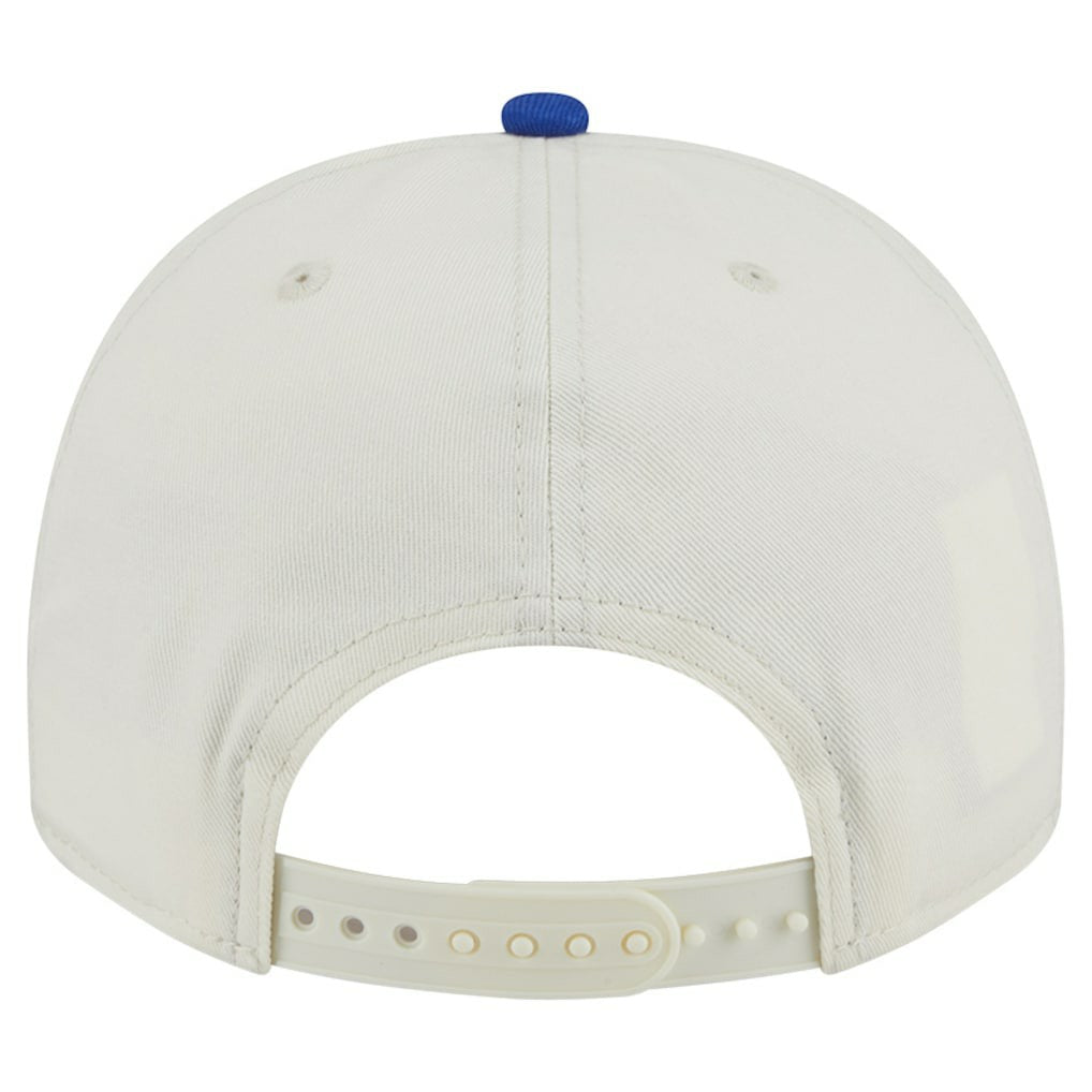 Golden State Warriors Chainstitch 9FIFTY A-Frame Snapback Hat for sale Cream/Royal | New Era Near Me