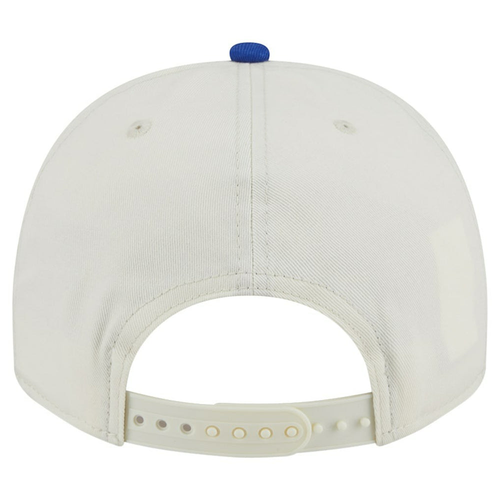 Golden State Warriors Chainstitch 9FIFTY A-Frame Snapback Hat for sale Cream/Royal | New Era Near Me