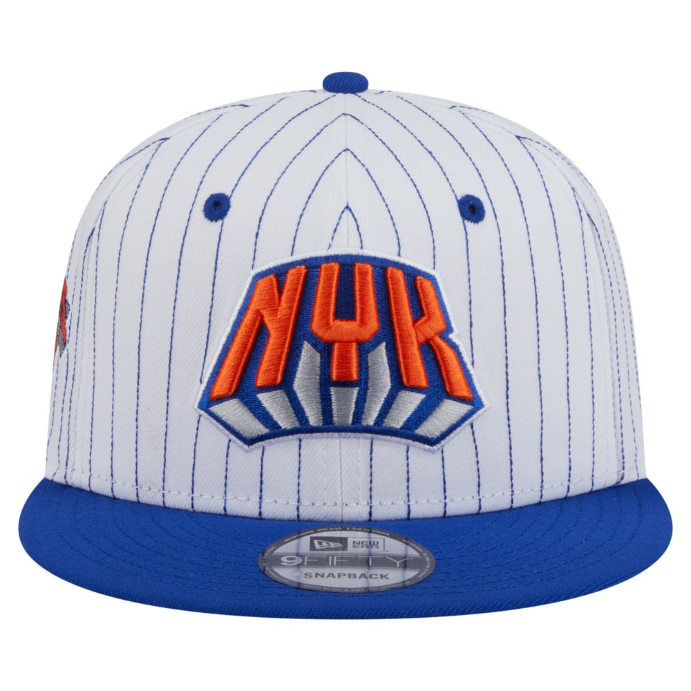 New York Knicks Deceptor Pinstripe 9FIFTY Snapback Hat White | New Era Lifestyle