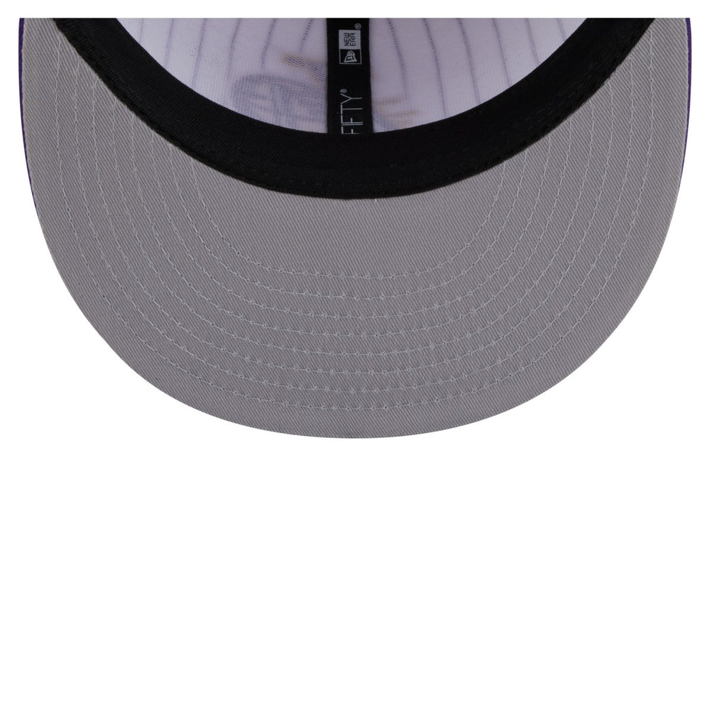 Los Angeles Lakers Deceptor Pinstripe 9FIFTY Snapback Hat White | New Era online