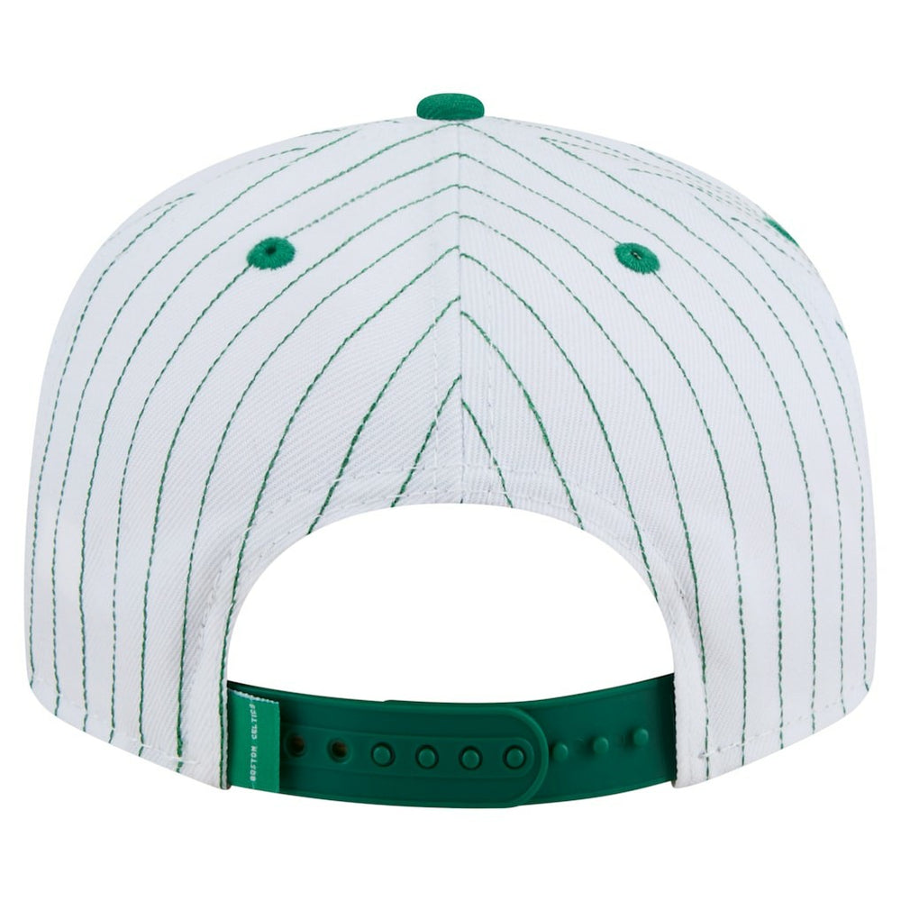 Boston Celtics Deceptor Pinstripe 9FIFTY Snapback Hat White | New Era