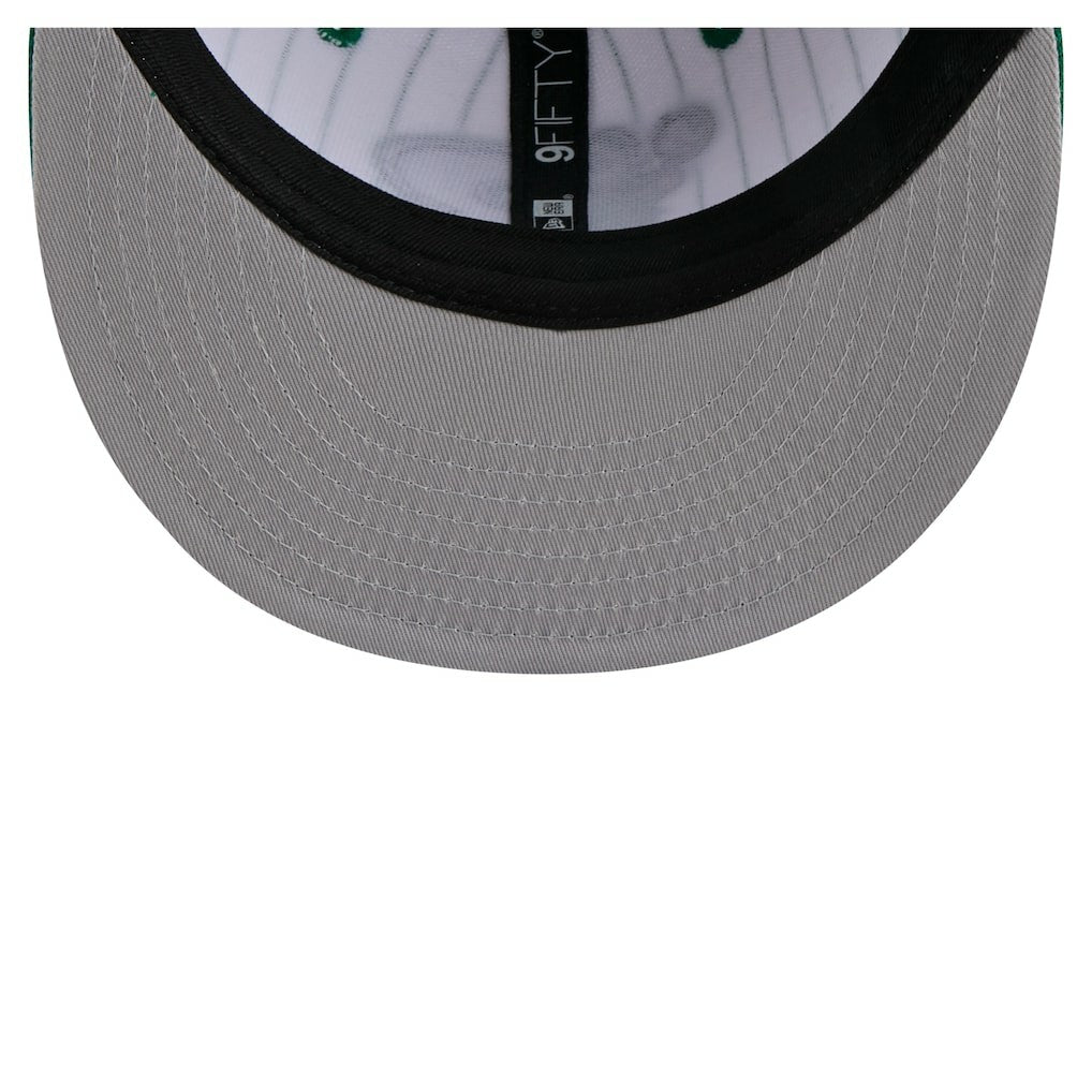 Boston Celtics Deceptor Pinstripe 9FIFTY Snapback Hat White | New Era