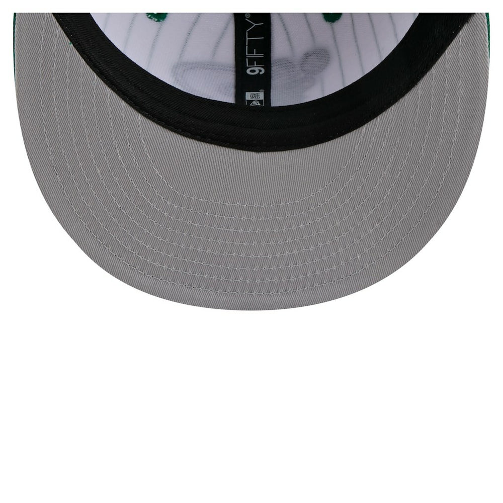 Boston Celtics Deceptor Pinstripe 9FIFTY Snapback Hat White | New Era