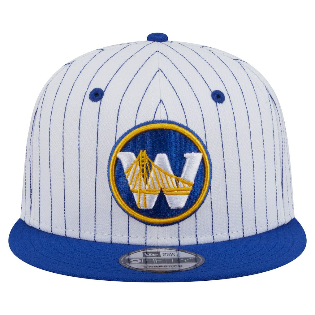 Golden State Warriors Deceptor Pinstripe 9FIFTY Snapback Hat for sale White | New Era outlet