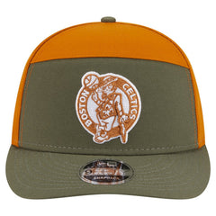 Boston Celtics Two-Tone Color Pack Split Panel 9FIFTY Adjustable Hat Olive/Burnt Orange | New Era Lifestyle