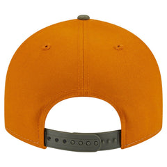 Golden State Warriors Two-Tone Color Pack Split Panel 9FIFTY Adjustable Hat for sale Olive/Burnt Orange | New Era