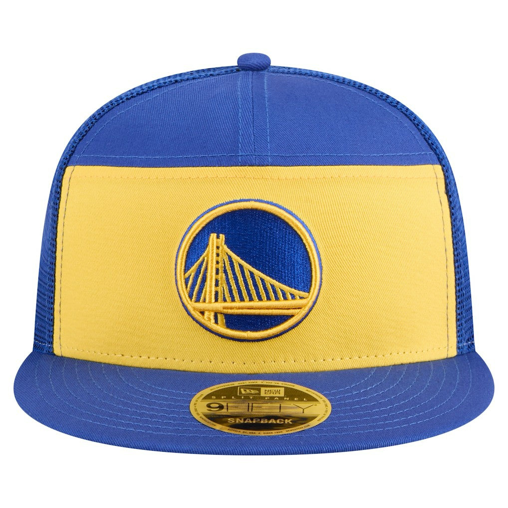 Golden State Warriors Outdoor Split Panel 9FIFTY Snapback Hat for sale Gold/Royal | New Era US