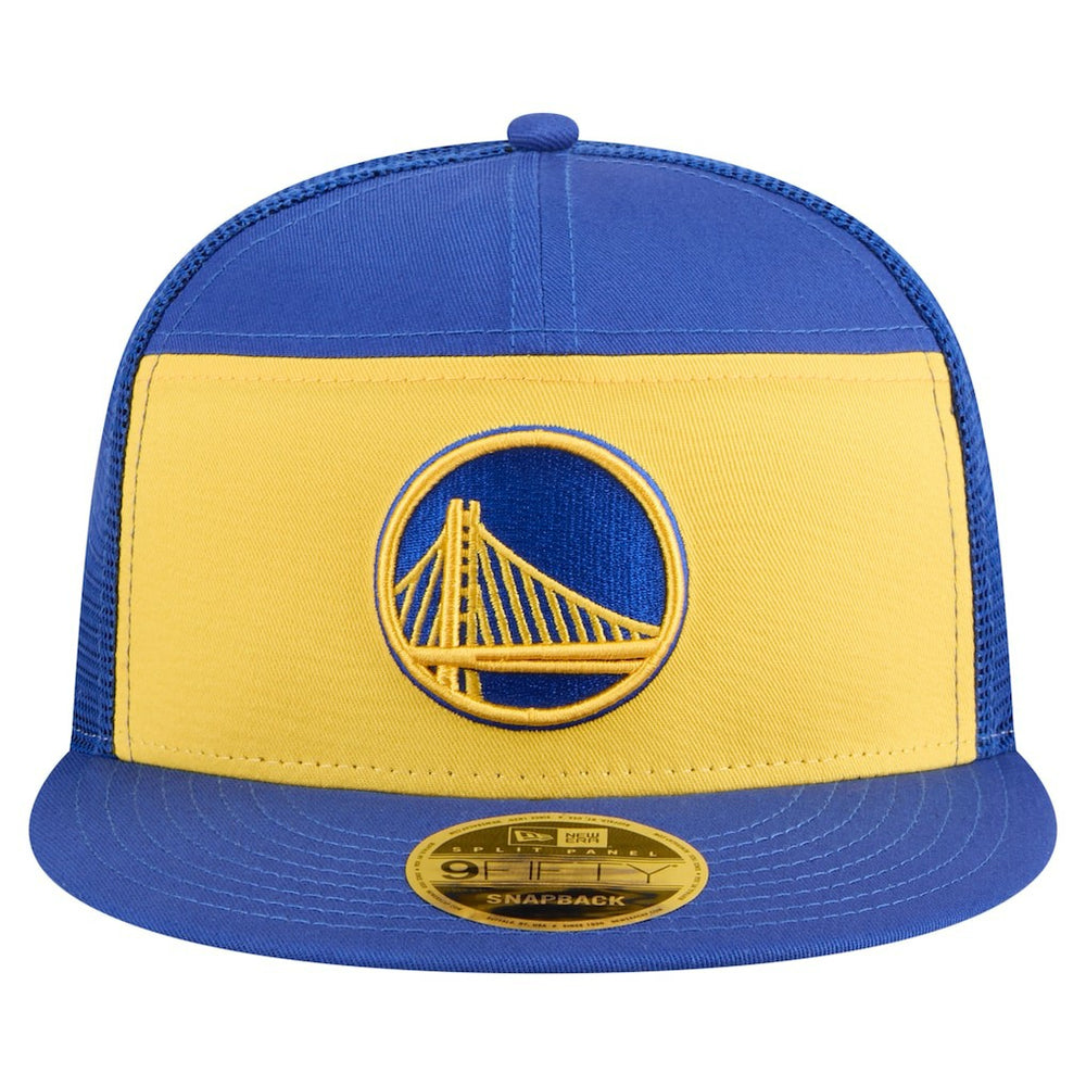 Golden State Warriors Outdoor Split Panel 9FIFTY Snapback Hat for sale Gold/Royal | New Era US