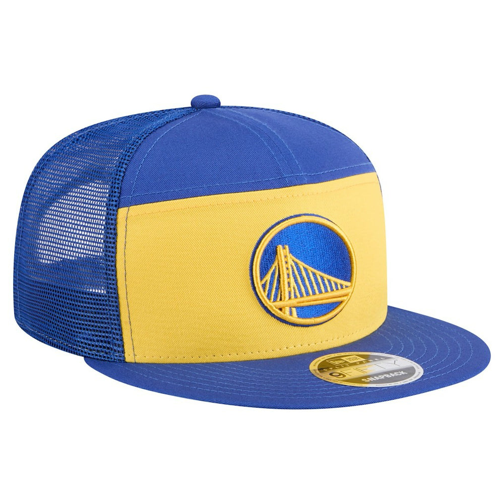 Golden State Warriors Outdoor Split Panel 9FIFTY Snapback Hat for sale Gold/Royal | New Era US