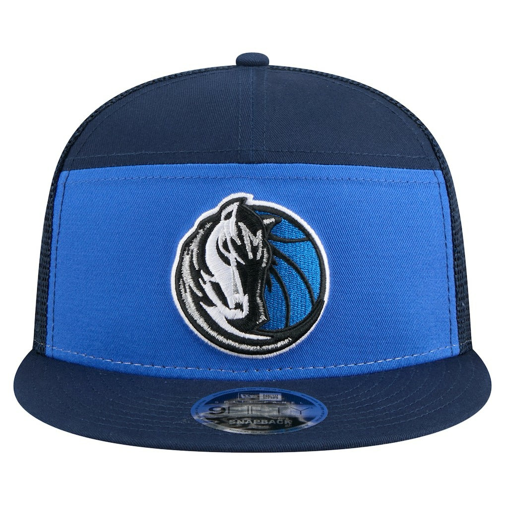 Dallas Mavericks Outdoor Split Panel 9FIFTY Snapback Hat for sale Blue/Navy | New Era US