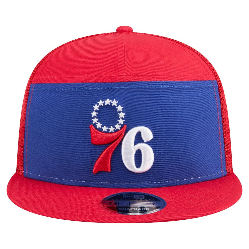 Philadelphia 76ers Outdoor Split Panel 9FIFTY Snapback Hat Royal/Red | New Era for sale