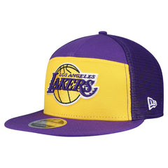 Los Angeles Lakers Outdoor Split Panel 9FIFTY Snapback Hat Gold/Purple | New Era US