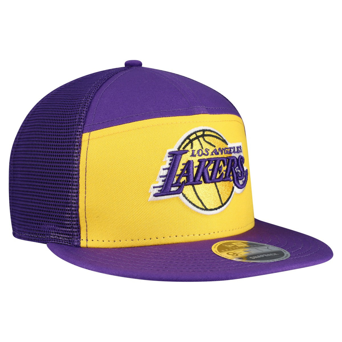 Los Angeles Lakers Outdoor Split Panel 9FIFTY Snapback Hat Gold/Purple | New Era US