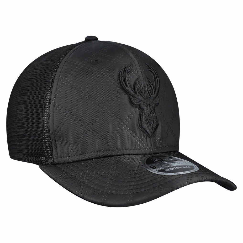 Milwaukee Bucks Quilted 9SEVENTY Trucker Adjustable Hat Black | New Era online