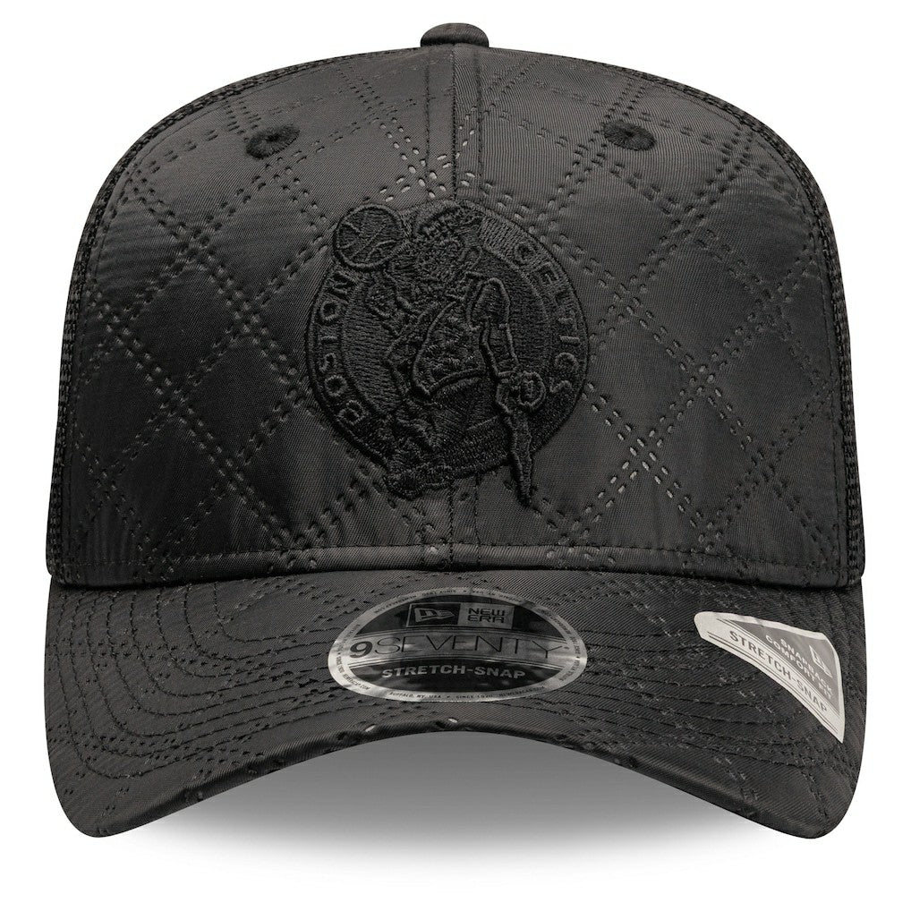 Boston Celtics Quilted 9SEVENTY Trucker Adjustable Hat Black | New Era for sale