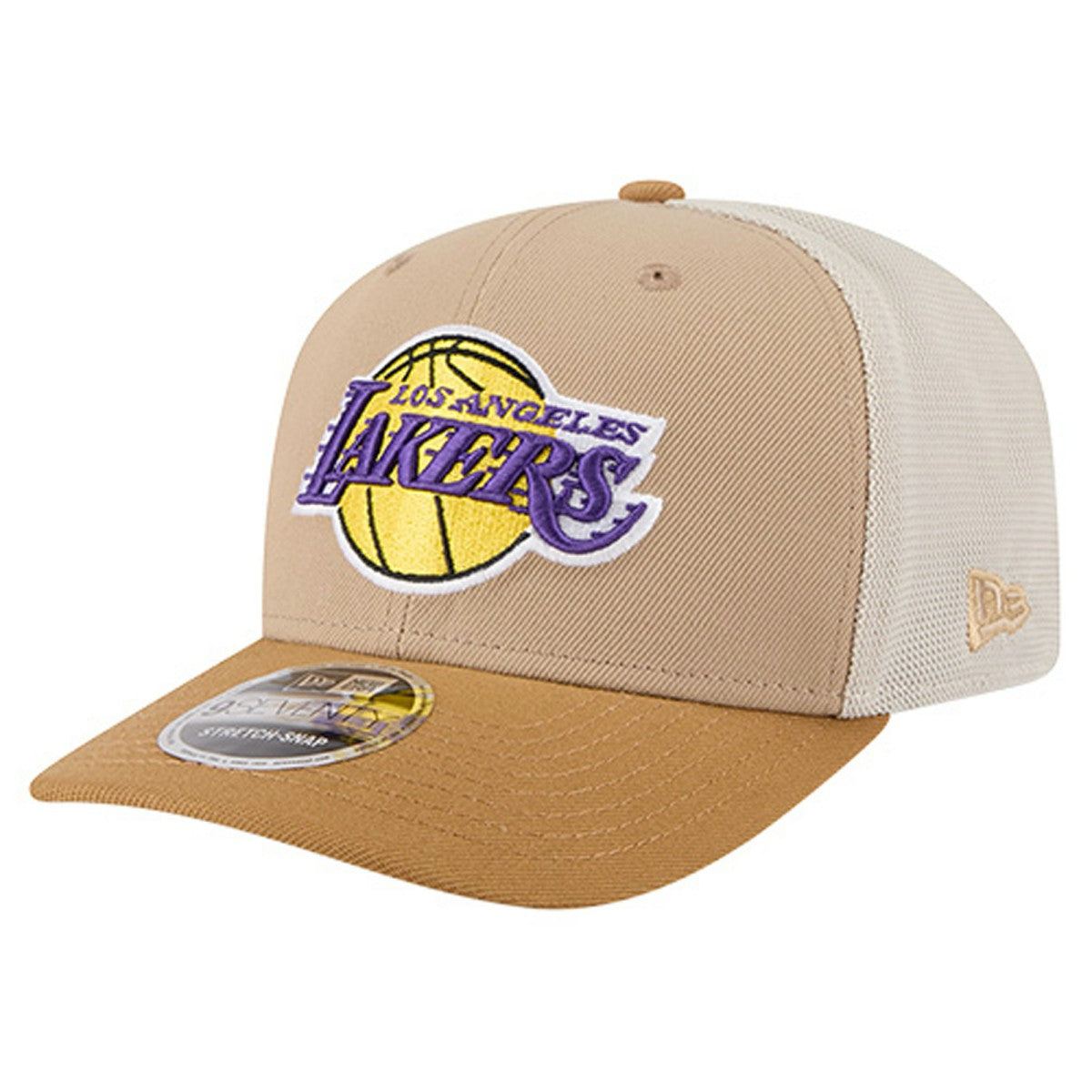 Los Angeles Lakers Two-Tone 9SEVENTY Adjustable Trucker Hat Tan/Light Brown | New Era