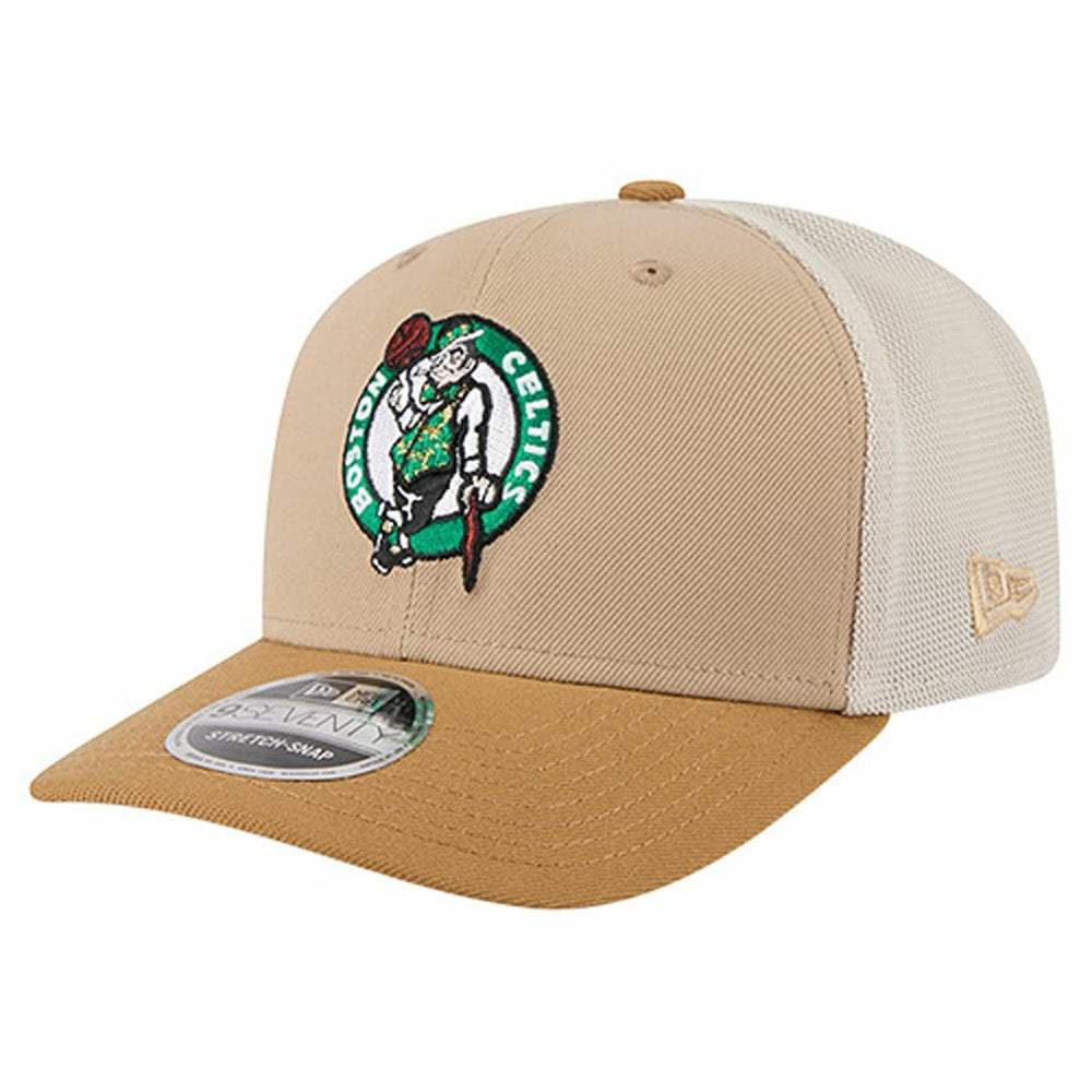 Boston Celtics Two-Tone 9SEVENTY Adjustable Trucker Hat Tan/Light Brown | New Era online
