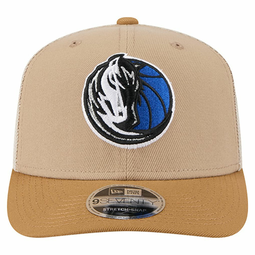 Dallas Mavericks Two-Tone 9SEVENTY Adjustable Trucker Hat for sale Tan/Light Brown | New Era for sale