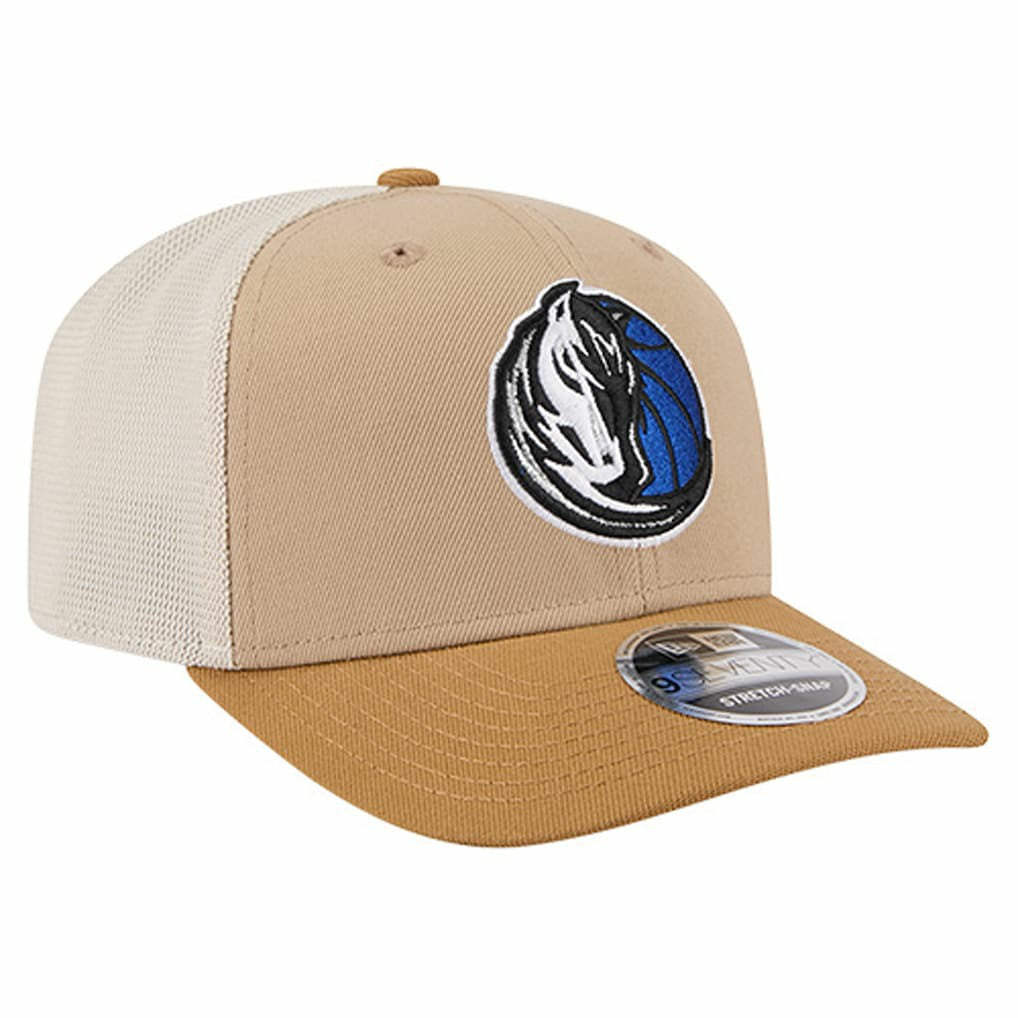 Dallas Mavericks Two-Tone 9SEVENTY Adjustable Trucker Hat for sale Tan/Light Brown | New Era for sale