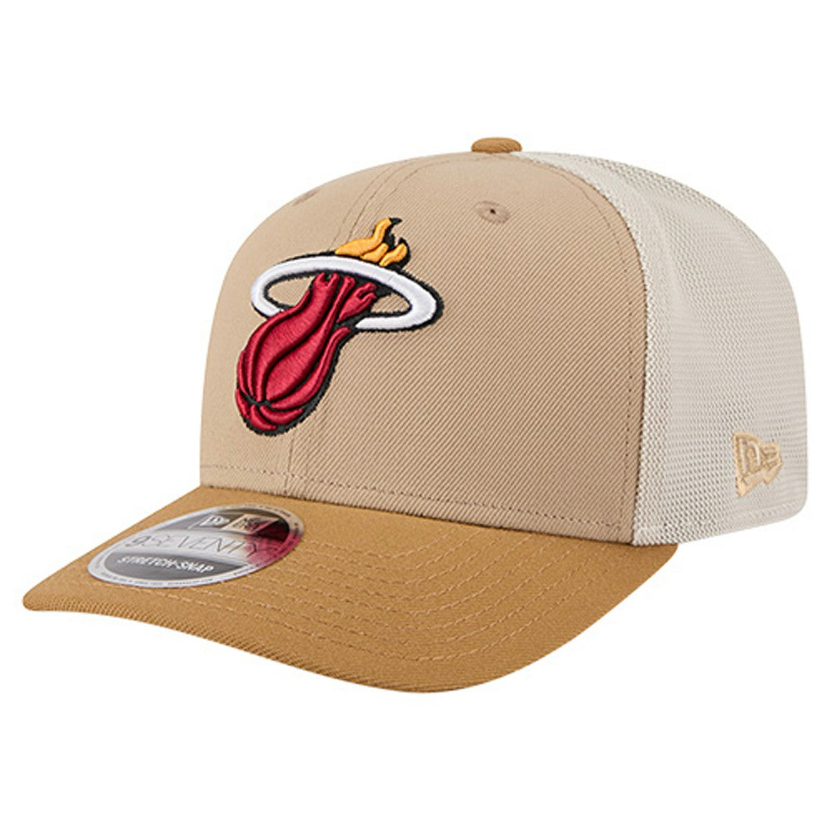 Miami Heat Two-Tone 9SEVENTY Adjustable Trucker Hat Tan/Light Brown | New Era discount