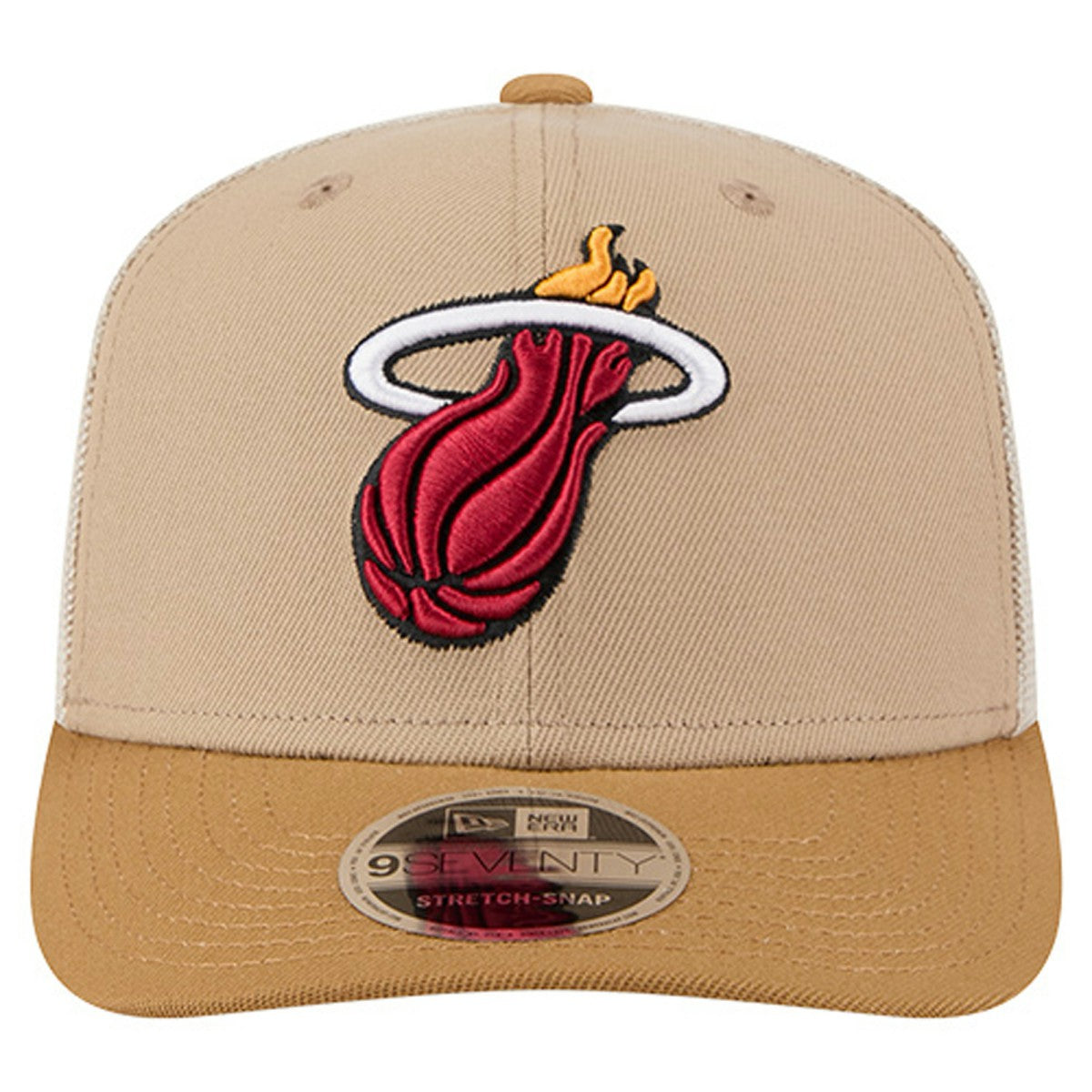Miami Heat Two-Tone 9SEVENTY Adjustable Trucker Hat Tan/Light Brown | New Era discount