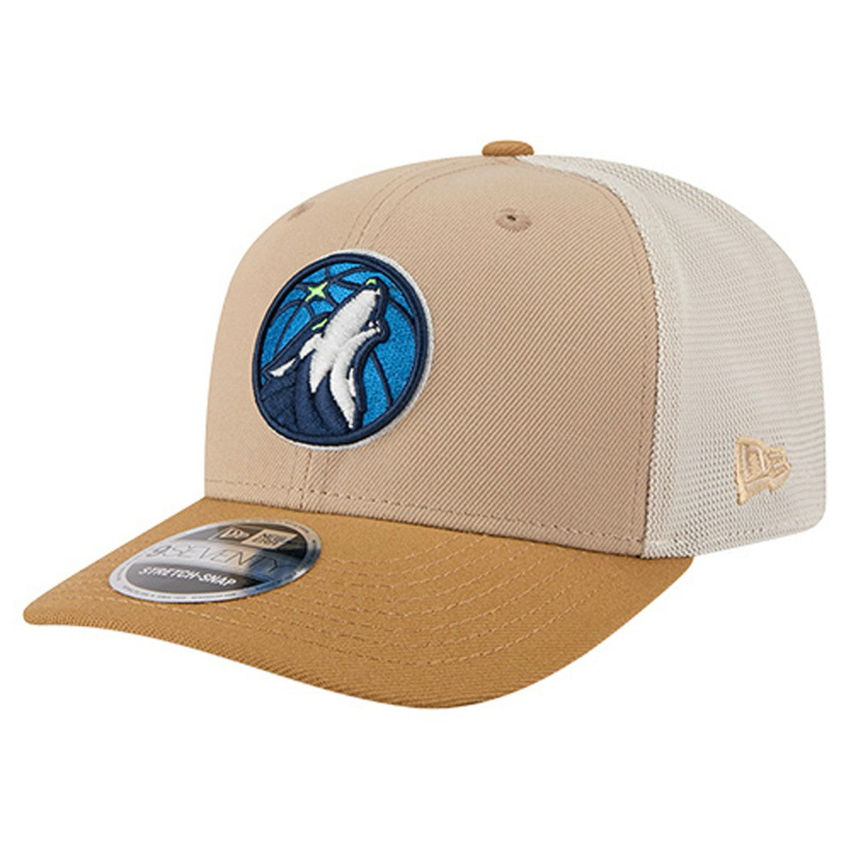 Minnesota Timberwolves Two-Tone 9SEVENTY Adjustable Trucker Hat Tan/Light Brown | New Era outlet