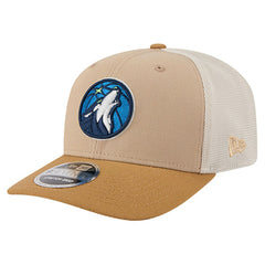 Minnesota Timberwolves Two-Tone 9SEVENTY Adjustable Trucker Hat Tan/Light Brown | New Era outlet