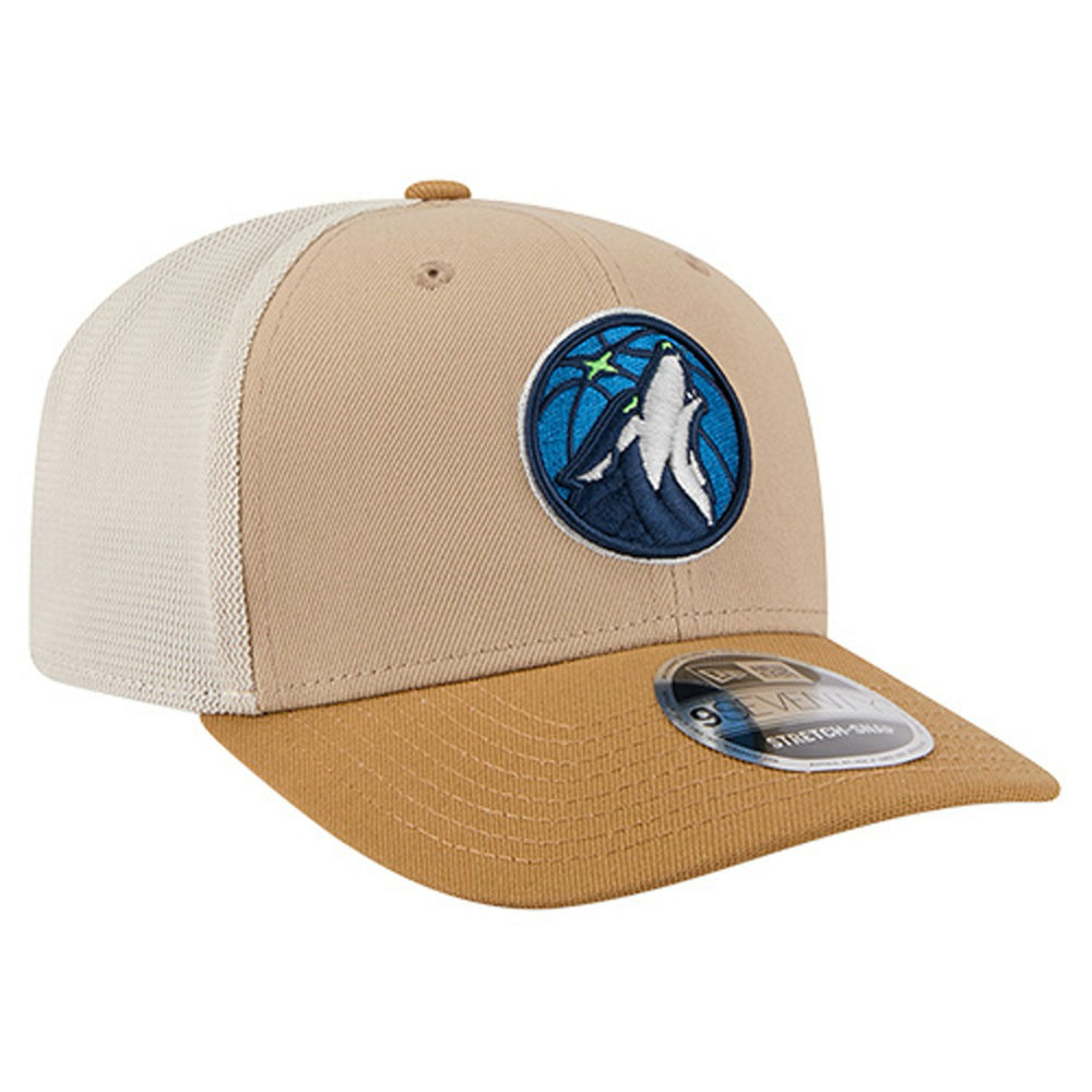 Minnesota Timberwolves Two-Tone 9SEVENTY Adjustable Trucker Hat Tan/Light Brown | New Era outlet