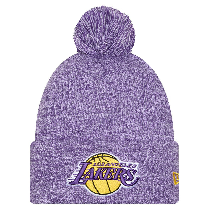 Los Angeles Lakers Marled Cuffed Knit Hat with Pom Purple | New Era discount