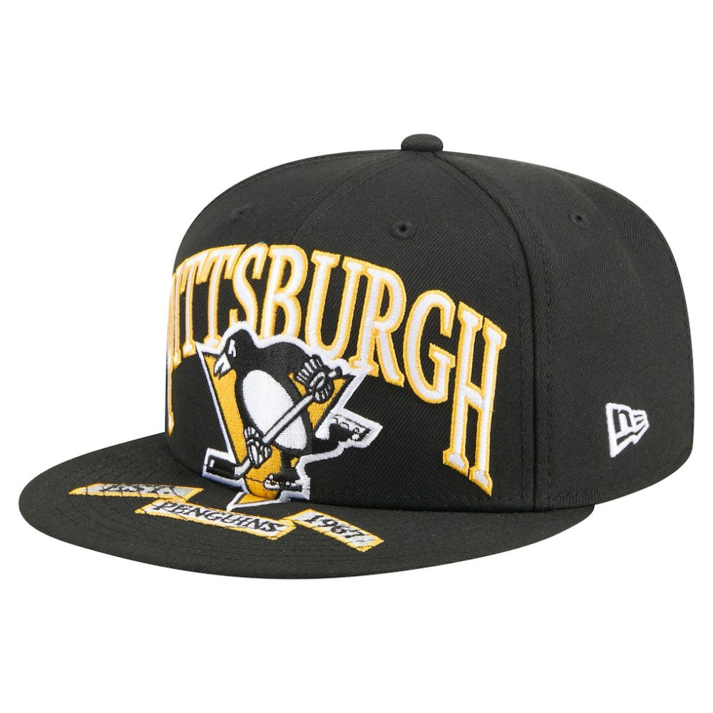 Pittsburgh Penguins New Era Oversized Vintage Arch 59Fifty Fitted Hat - Black - NHL 202715409