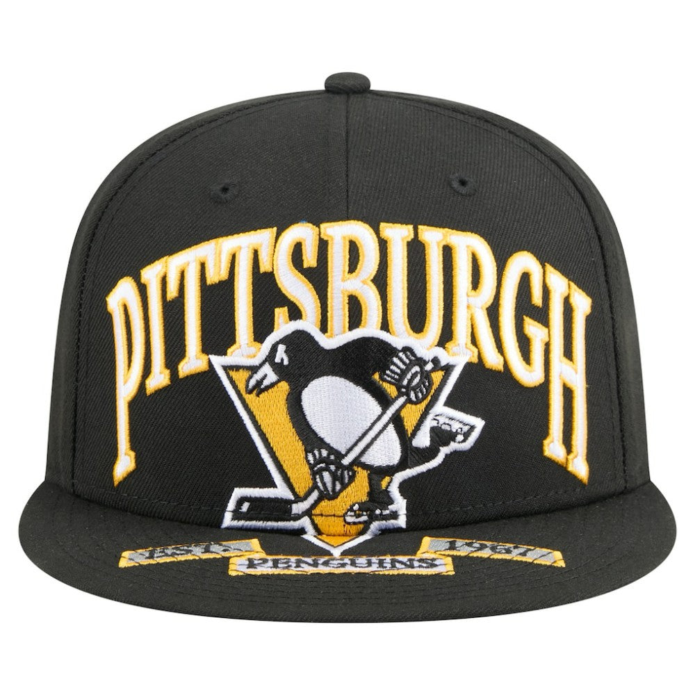 Pittsburgh Penguins New Era Oversized Vintage Arch 59Fifty Fitted Hat - Black - NHL 202715409