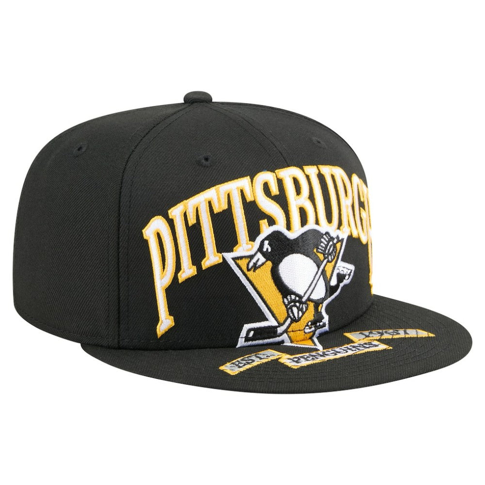 Pittsburgh Penguins New Era Oversized Vintage Arch 59Fifty Fitted Hat - Black - NHL 202715409