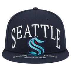Seattle Kraken New Era Oversized Vintage Arch 59Fifty Fitted Hat - Deep Sea Blue - NHL 202715419