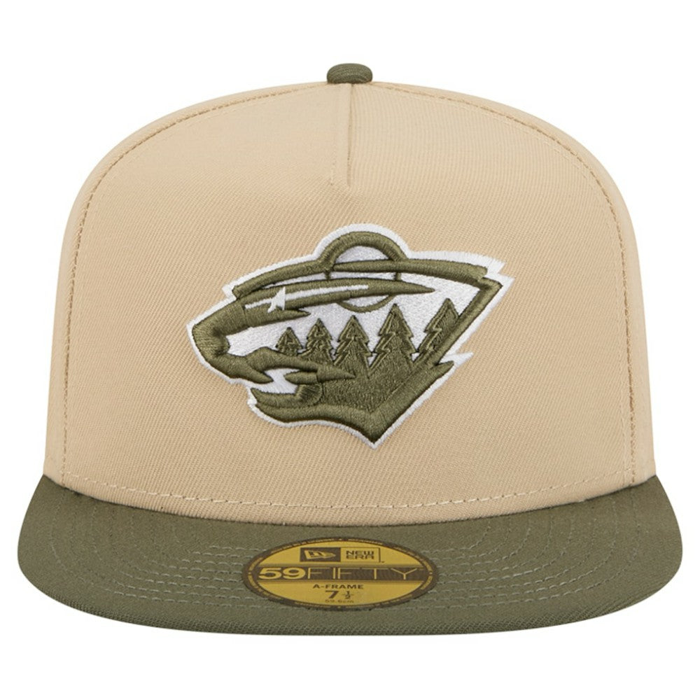 Minnesota Wild New Era Color Pack Two-Tone 59FIFTY A-Frame Fitted Hat - Tan/Olive - NHL 202715422