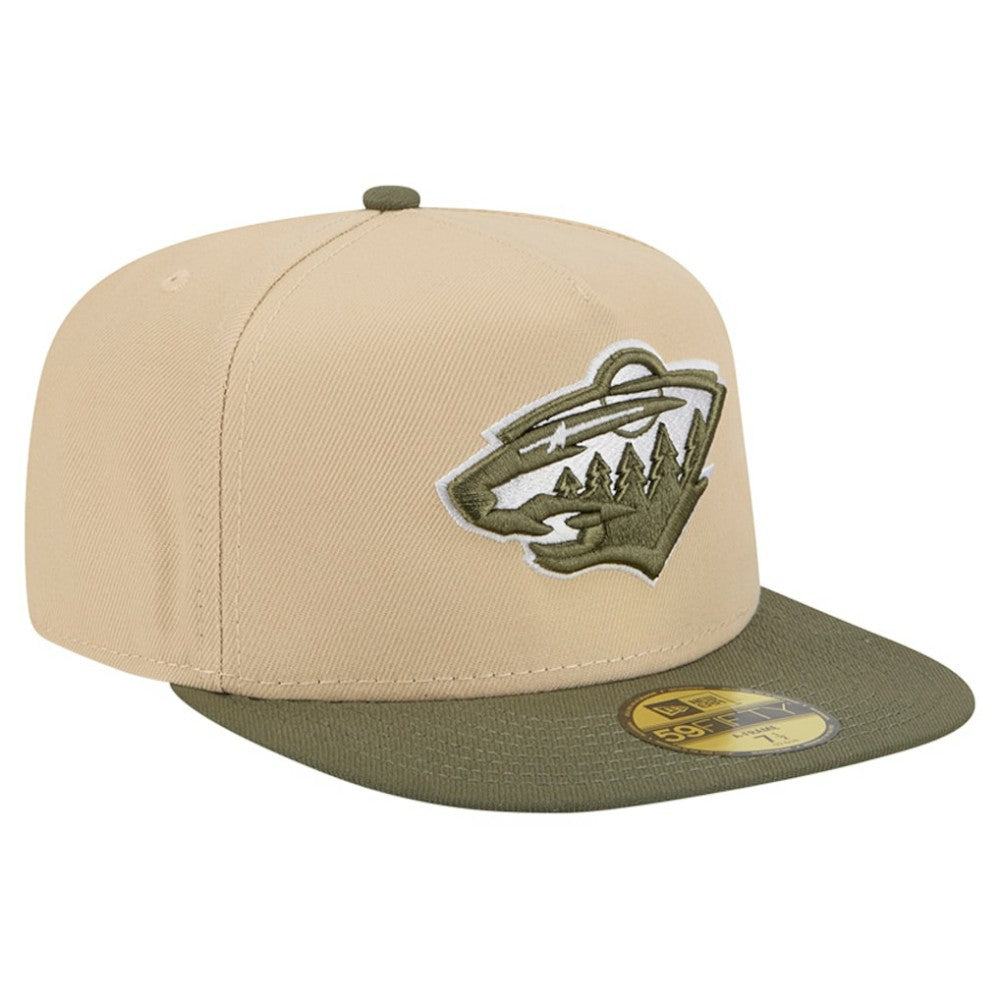 Minnesota Wild New Era Color Pack Two-Tone 59FIFTY A-Frame Fitted Hat - Tan/Olive - NHL 202715422
