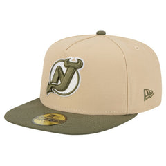 New Jersey Devils New Era Color Pack Two-Tone 59FIFTY A-Frame Fitted Hat - Tan/Olive - NHL 202715423