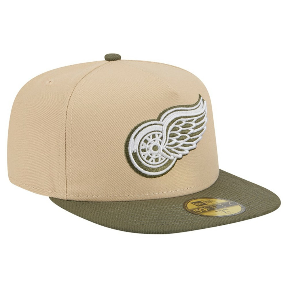 Detroit Red Wings New Era Color Pack Two-Tone 59FIFTY A-Frame Fitted Hat - Tan/Olive - NHL 202715424