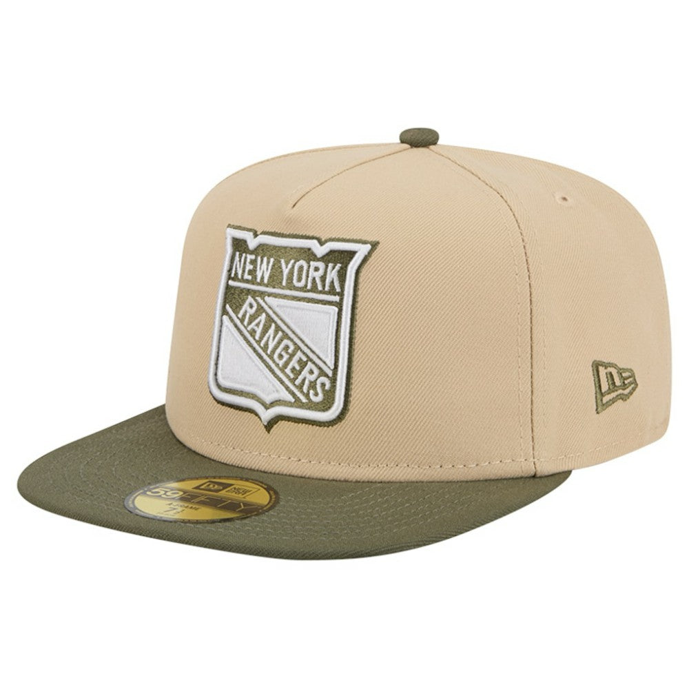 New York Rangers New Era Color Pack Two-Tone 59FIFTY A-Frame Fitted Hat - Tan/Olive - NHL 202715425