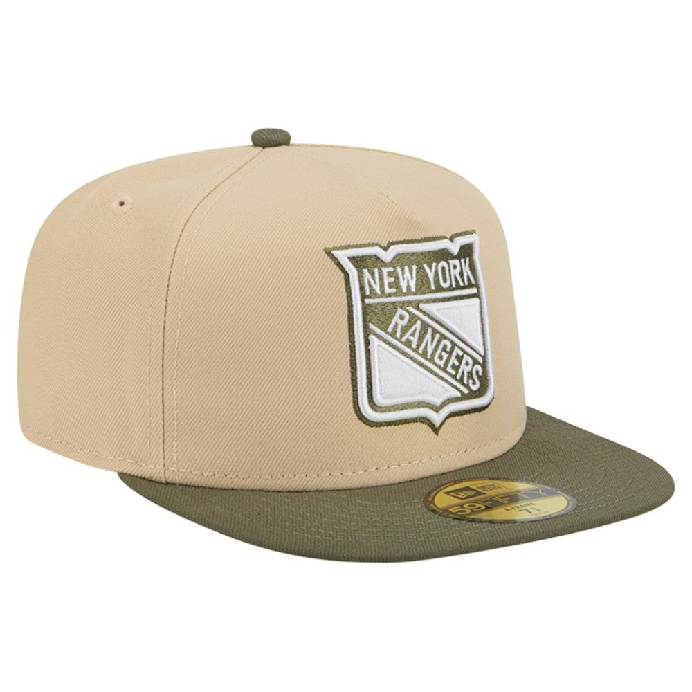 New York Rangers New Era Color Pack Two-Tone 59FIFTY A-Frame Fitted Hat - Tan/Olive - NHL 202715425