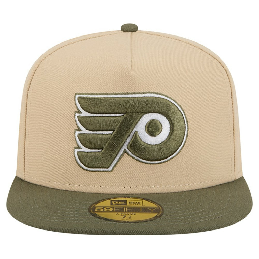 Philadelphia Flyers New Era Color Pack Two-Tone 59FIFTY A-Frame Fitted Hat - Tan/Olive - NHL 202715426