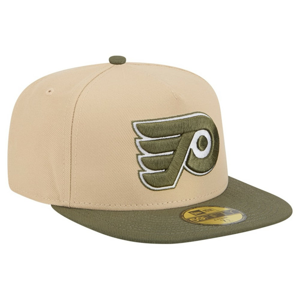 Philadelphia Flyers New Era Color Pack Two-Tone 59FIFTY A-Frame Fitted Hat - Tan/Olive - NHL 202715426