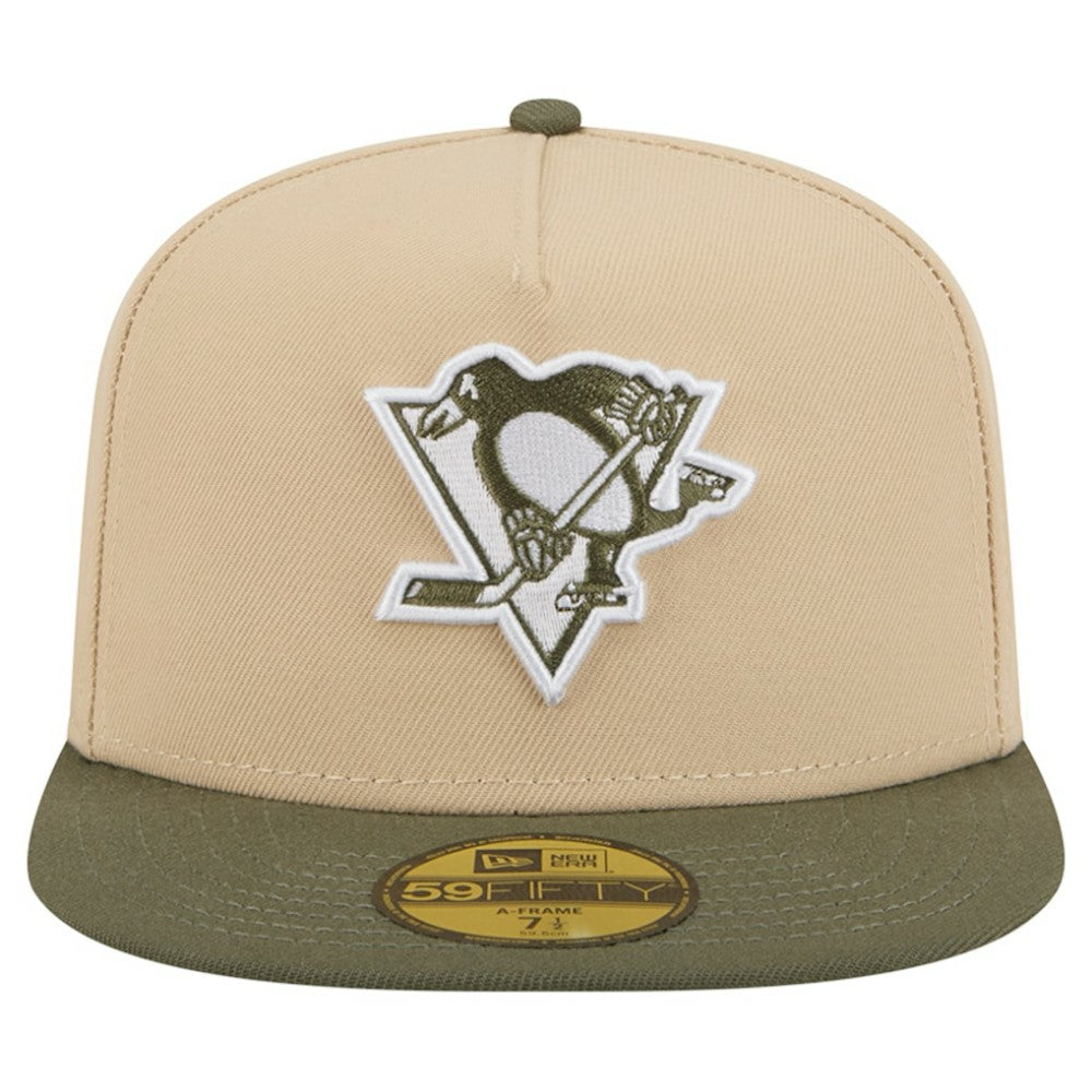 Pittsburgh Penguins New Era Color Pack Two-Tone 59FIFTY A-Frame Fitted Hat - Tan/Olive - NHL 202715427