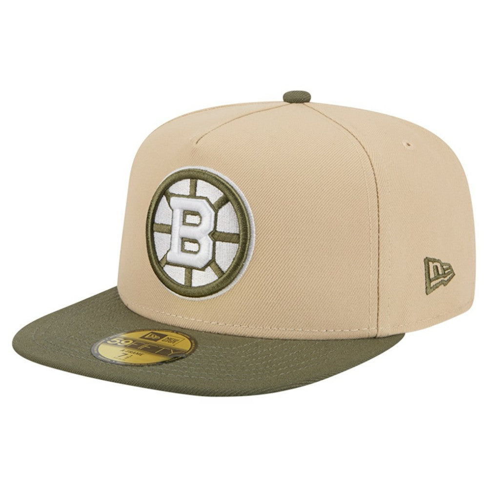 Boston Bruins New Era Color Pack Two-Tone 59FIFTY A-Frame Fitted Hat - Tan/Olive - NHL 202715428