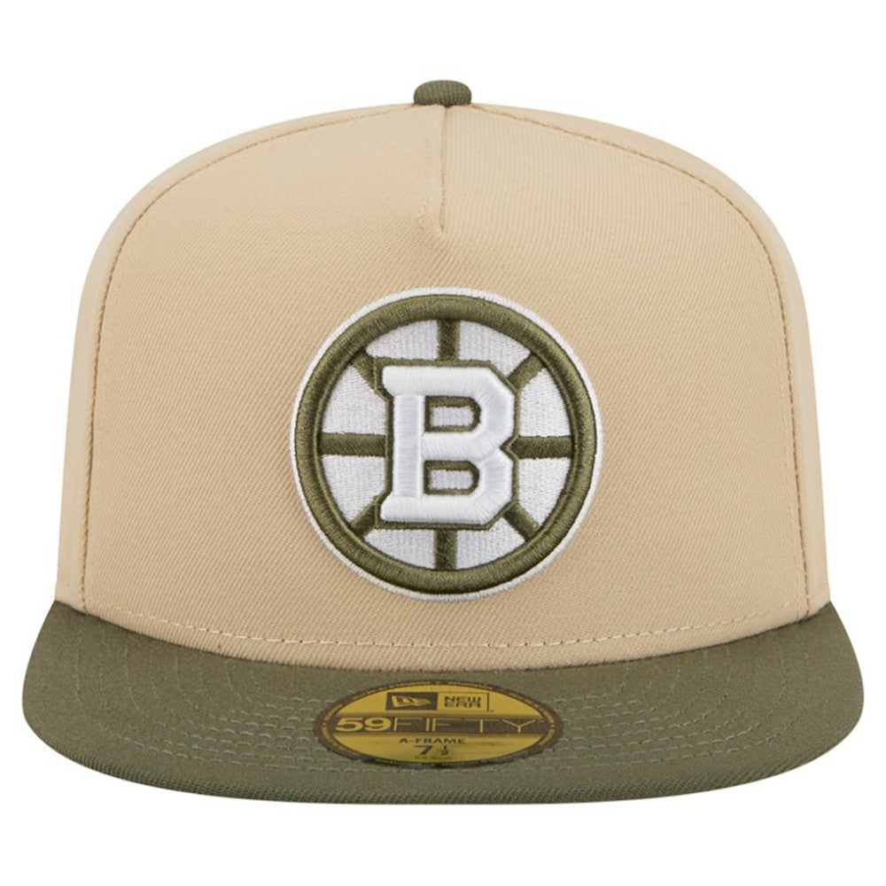 Boston Bruins New Era Color Pack Two-Tone 59FIFTY A-Frame Fitted Hat - Tan/Olive - NHL 202715428