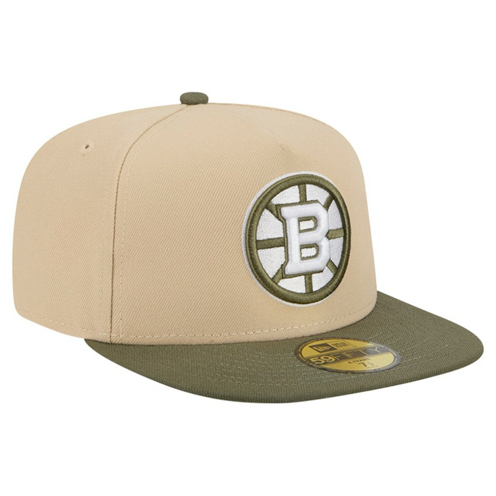 Boston Bruins New Era Color Pack Two-Tone 59FIFTY A-Frame Fitted Hat - Tan/Olive - NHL 202715428